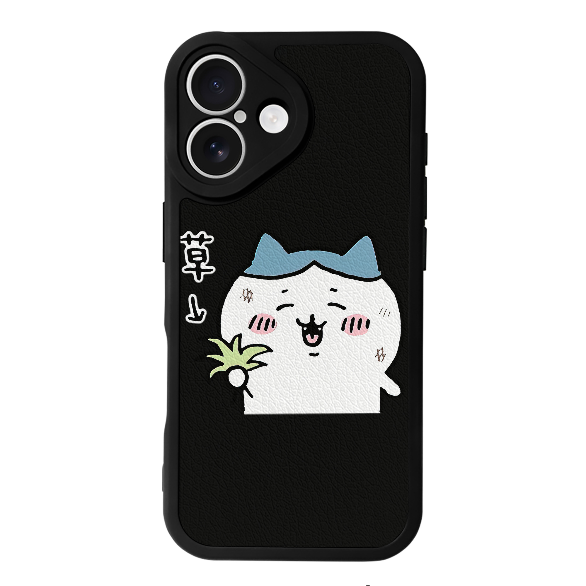 （画像用） ちいかわ ハチワレ Chii-kawa hachiware 【iPhone 16シリーズ対応】シリコンスマホケース（レザー調） 材質：シリコン